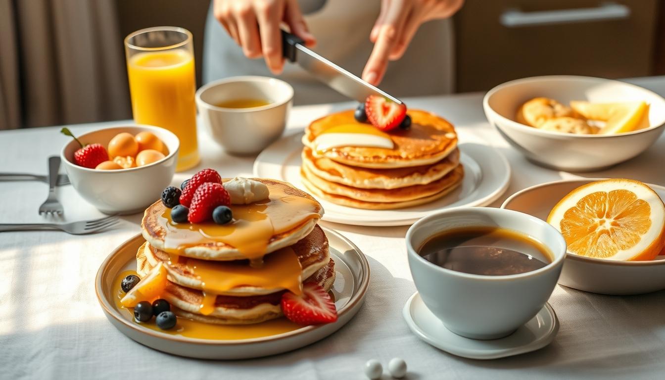 Balanced healthy meal prepared in a home kitchen